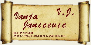 Vanja Janićević vizit kartica